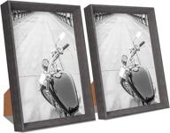 🖼️ giverny 5x7 dark gray picture frames (2 pack) - wall or tabletop display, elegant beveled detail design with real glass - ideal for house, office, hotel, and party decor логотип