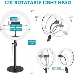 img 2 attached to 📸 Световое кольцо Neewer LED: 10 дюймов, USB, цветовая температура 3200K-5600K, 3 режима освещения. Идеально подходит для стриминга, макияжа, видео на YouTube и селфи!