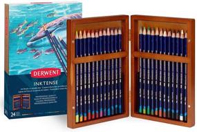 img 4 attached to Цветные карандаши Derwent Inktense Ink - Премиум набор в деревянном ящике, 24 цвета для рисования и искусства - Идеальный подарок (2302586)