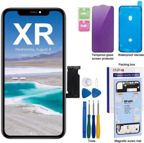 img 4 attached to 📱 Комплект для замены LCD-экрана iPhone XR EFAITHFIX: Сборка рамы дисплея 6,1 дюйма с 3D-сенсорным дигитайзером и инструментами для ремонта + водонепроницаемое клейкое закаленное стекло - совместимо с моделями A1984/A2105/A2106/A2108.