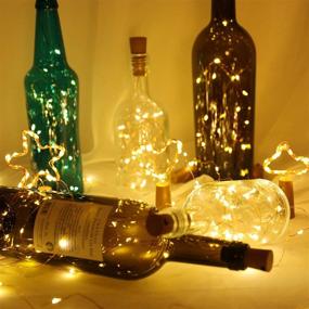 img 3 attached to 🍷 Olafus 24 Pack Wine Bottle Lights with 20 LEDs - Cork Lights for Wine Bottles, Battery Operated Fairy Lights on Copper Wire for Jars, DIY Crafts, Wedding & Bar Decor - Warm White Micro Starry String Lights