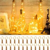 🍷 olafus 24 pack wine bottle lights with 20 leds - cork lights for wine bottles, battery operated fairy lights on copper wire for jars, diy crafts, wedding & bar decor - warm white micro starry string lights логотип