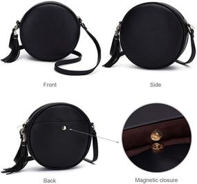 img 1 attached to CATMICOO Circle Bag with Tassel - Stylish Round Crossbody Purse for Women