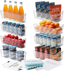 img 4 attached to 🥫 StorageBud Fridge Organizer - 16 PC Clear Pantry and Refrigerator Organizer Bins - Stackable Storage Bins for Pantry, Freezer, or Fridge