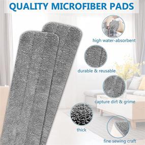 img 2 attached to 🧹 Efficient Microfiber Mop for Floor Cleaning, Aifacay Hardwood Floor Mop with 4 Reusable Mop Pads – Ideal for Wet and Dry Use, 360 Swivel, 17" Flat Dust Wet Mop for Cleaning Wood, Laminate, Tile, and Vinyl Floors