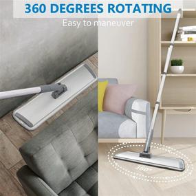 img 1 attached to 🧹 Efficient Microfiber Mop for Floor Cleaning, Aifacay Hardwood Floor Mop with 4 Reusable Mop Pads – Ideal for Wet and Dry Use, 360 Swivel, 17" Flat Dust Wet Mop for Cleaning Wood, Laminate, Tile, and Vinyl Floors