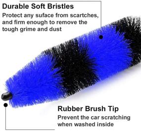 img 2 attached to 🔧 2-Pack Master Wheel Brush: Ultimate Wheel and Rim Detailing Tool, 18’’ Long Soft Bristle for Easy Reach, Multipurpose Use for Cars, Motorcycles, Wheels, Rims, and Exhaust Tips