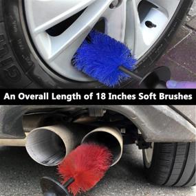 img 1 attached to 🔧 2-Pack Master Wheel Brush: Ultimate Wheel and Rim Detailing Tool, 18’’ Long Soft Bristle for Easy Reach, Multipurpose Use for Cars, Motorcycles, Wheels, Rims, and Exhaust Tips