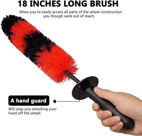 img 3 attached to 🔧 2-Pack Master Wheel Brush: Ultimate Wheel and Rim Detailing Tool, 18’’ Long Soft Bristle for Easy Reach, Multipurpose Use for Cars, Motorcycles, Wheels, Rims, and Exhaust Tips