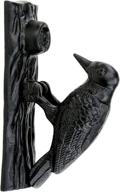 renovator's supply door knocker: black cast iron woodpecker design, rustproof, 6.5 inch high - enhanced entryway statement piece логотип