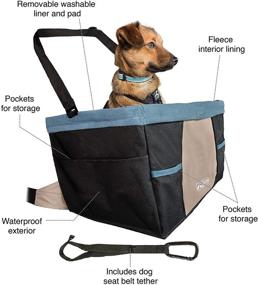 img 3 attached to 🐶 Kurgo Car Pet Booster Seat for Dogs or Cats, Front & Rear Dog Car Seat, Pet Carrier Carseat with Seatbelt Tether, Aids in Alleviating Canine Car Sickness