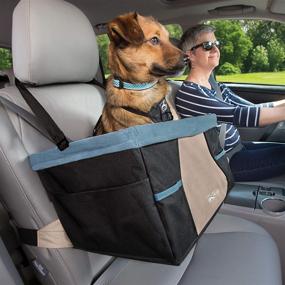 img 2 attached to 🐶 Kurgo Car Pet Booster Seat for Dogs or Cats, Front & Rear Dog Car Seat, Pet Carrier Carseat with Seatbelt Tether, Aids in Alleviating Canine Car Sickness