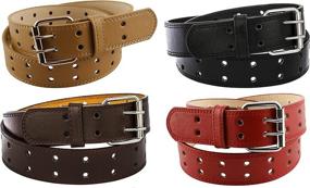 img 1 attached to Bundle Kids Faux Leather Hole Boys' Accessories - Belts