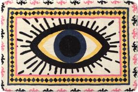 img 3 attached to HAOCOO Evil Eye Area Rugs: Non-Slip Tribal Style Small Throw Rugs for Door Mat, Entryway & Bedroom Decor