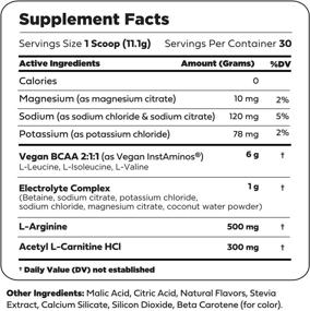 img 3 attached to 🍑 Органический персиково-манговый порошок BCAA + электролиты (6 г) | Лучшие сахаро-фруктозные натуральные BCAA аминокислоты для женщин/мужчин | Очень чистая добавка BCAA без искусственных подсластителей | Напиток для восстановления после тренировки