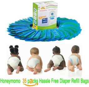 img 3 attached to Honeymomo Baby Bathing Diaper Refill Bags - 1050 Counts, Compatible with Arm & Hammer Disposal System Diaper Pail, Snap, Seal and Toss Bags