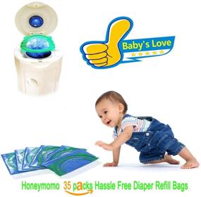 img 1 attached to Honeymomo Baby Bathing Diaper Refill Bags - 1050 Counts, Compatible with Arm & Hammer Disposal System Diaper Pail, Snap, Seal and Toss Bags