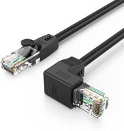 🔌 кабель ethernet cablecreation cat6 rj45 lan с угловым разъемом, пропускная способность 250 мгц 1 гбит/с для пк, маршрутизатора, модема, принтера, xbox, ps4, ps3 - 3,3 фута, черный логотип