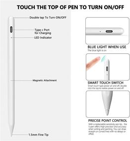 img 2 attached to 🖊️ Premium Stylus Pen for iPad: Palm Rejection, Active Pencil Compatible with 2018-2020 Apple iPad Pro, iPad Air, iPad 6/7/8th Gen, iPad Mini 5th Gen - Precise Writing and Drawing Experience