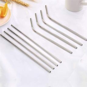 img 3 attached to Reusable Stainless Steel Drinking Straws by LOVKITCHEN - Set of 8 Metal Straws for 20/30 oz Tumblers Cups (8.5 to 10.5 Inches), Includes Cleaning Brushes and Storage Bag