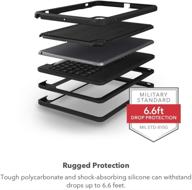 📚 zagg rugged book - magnetic-hinged keyboard and case for ipad pro 10.5 inch, 10.2” ipad, ipad air 3 - black logo