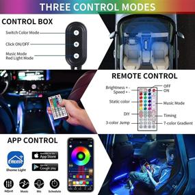 img 3 attached to 🚗 Fahren Interior Car Lights: Vibrant Two-Lines Design, Sync with Music, 34 Scenes, APP/Remote Control - Under Dash Car Lighting Kit for Car, DC 12V