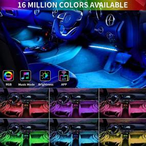 img 1 attached to 🚗 Fahren Interior Car Lights: Vibrant Two-Lines Design, Sync with Music, 34 Scenes, APP/Remote Control - Under Dash Car Lighting Kit for Car, DC 12V