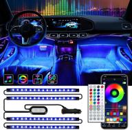 🚗 fahren interior car lights: vibrant two-lines design, sync with music, 34 scenes, app/remote control - under dash car lighting kit for car, dc 12v logo
