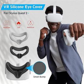 img 3 attached to 🎮 2 Набора силиконовой VR накладки для лица Oculus Quest 2 с очищающим карандашом для линз, непромокаемым лицевым подушечкой и амортизационной подушкой для VR-гарнитуры, Запасные аксессуары для Oculus Quest 2 (Черный и Белый)