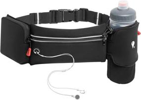 img 4 attached to 🏃 Solim Running Belt Bag with Water Bottle Holder - Adjustable Fanny Waist Pack for Walking, Workouts, and Short Hiking - Black