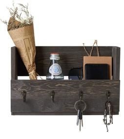 img 4 attached to 📬 Organize and Declutter With Our Distressed Rustic Gray Pine Wood Wall Mounted Mail Sorter Organizer and Key Holder Rack – Entryway, Kitchen, Hallway, Foyer Wall Mount for Easy Access and Storage