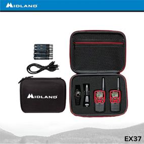 img 1 attached to 📻 Midland-EX37VP E+Ready Emergency Two-Way Radio Kit: T31VP FRS Radios, Flashlight, Whistle, Compass & Temperature Gauge, SoftShell Case (Pair Pack)