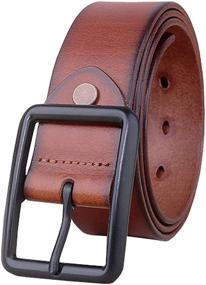 img 3 attached to Capplue Genuine Leather Belt with Buckle - 32 Inches