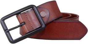 img 2 attached to Capplue Genuine Leather Belt with Buckle - 32 Inches