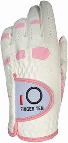 img 1 attached to FINGER TEN Women's Golf Gloves - Left or Right Hand, Weathersof Grip, Value 3 Pack - Medium, Small, and Large Sizes with Pro Design