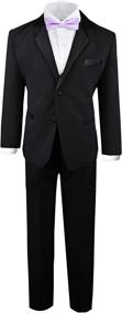 img 4 attached to 🤵 Black Boys' Dresswear Tuxedo in Appropriate Size for Boys' Clothing