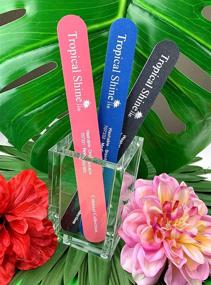 img 1 attached to 💅 Tropical Shine Nail Files: 8.5 Inches for Natural and Acrylic Nails - Set of 3 Pieces