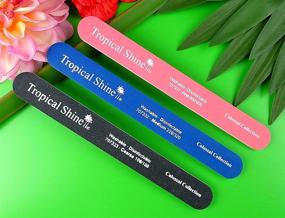 img 2 attached to 💅 Tropical Shine Nail Files: 8.5 Inches for Natural and Acrylic Nails - Set of 3 Pieces