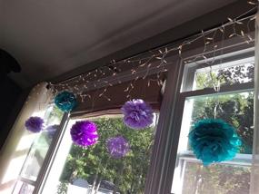 img 3 attached to Furuix Mermaid Party Decorations: 16pcs Teal Lavender Purple Pom Poms & Paper Lanterns - Perfect for Under the Sea-Themed Birthdays and Baby Showers