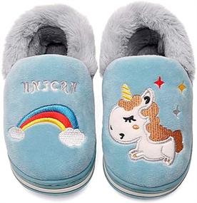 img 3 attached to Oumaiga Unicorn Children Slippers Numeric_7 Boys' Shoes