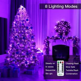img 3 attached to 🎄 Ollny Outdoor Christmas String Lights 60ft 180 LED, 8 Modes & Timer Plug in Twinkle Fairy Decor Lights for Xmas Tree, Wedding, Party, Room, Yard, Halloween Decorations (Purple)