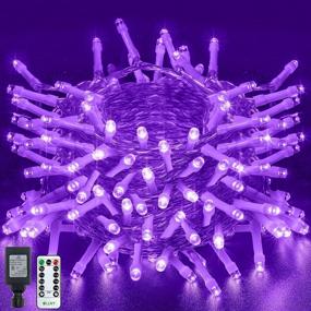 img 4 attached to 🎄 Ollny Outdoor Christmas String Lights 60ft 180 LED, 8 Modes & Timer Plug in Twinkle Fairy Decor Lights for Xmas Tree, Wedding, Party, Room, Yard, Halloween Decorations (Purple)
