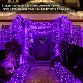 img 1 attached to 🎄 Ollny Outdoor Christmas String Lights 60ft 180 LED, 8 Modes & Timer Plug in Twinkle Fairy Decor Lights for Xmas Tree, Wedding, Party, Room, Yard, Halloween Decorations (Purple)