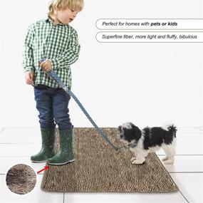 img 1 attached to 🏠 REFETONE Indoor Doormat - Durable Rubber Backing Non Slip Entrance Rug for Front and Back Doors - Super Absorbent and Dirt-Resistant - Machine Washable Low-Profile Mat - 20" x 32" - Coffee