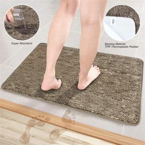 img 3 attached to 🏠 REFETONE Indoor Doormat - Durable Rubber Backing Non Slip Entrance Rug for Front and Back Doors - Super Absorbent and Dirt-Resistant - Machine Washable Low-Profile Mat - 20" x 32" - Coffee