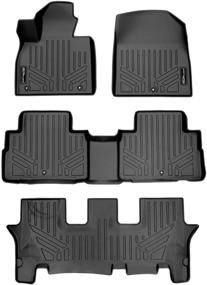 img 4 attached to 🚗 Top-Rated SMARTLINER Custom Fit 3 Row Floor Mat Liners for 2020-2022 Hyundai Palisade - Bench & Bucket Seats, Black