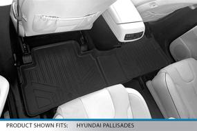 img 1 attached to 🚗 Top-Rated SMARTLINER Custom Fit 3 Row Floor Mat Liners for 2020-2022 Hyundai Palisade - Bench & Bucket Seats, Black