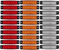 yuk 30pcs 12/24v 6 led red+white+yellow truck trailer side marker indicators - premium truck cab marker lights for enhanced safety and visibility logo