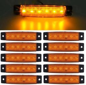 img 1 attached to YUK 30pcs 12/24V 6 LED Red+White+Yellow Truck Trailer Side Marker Indicators - Premium Truck Cab Marker Lights for Enhanced Safety and Visibility