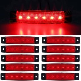 img 3 attached to YUK 30pcs 12/24V 6 LED Red+White+Yellow Truck Trailer Side Marker Indicators - Premium Truck Cab Marker Lights for Enhanced Safety and Visibility